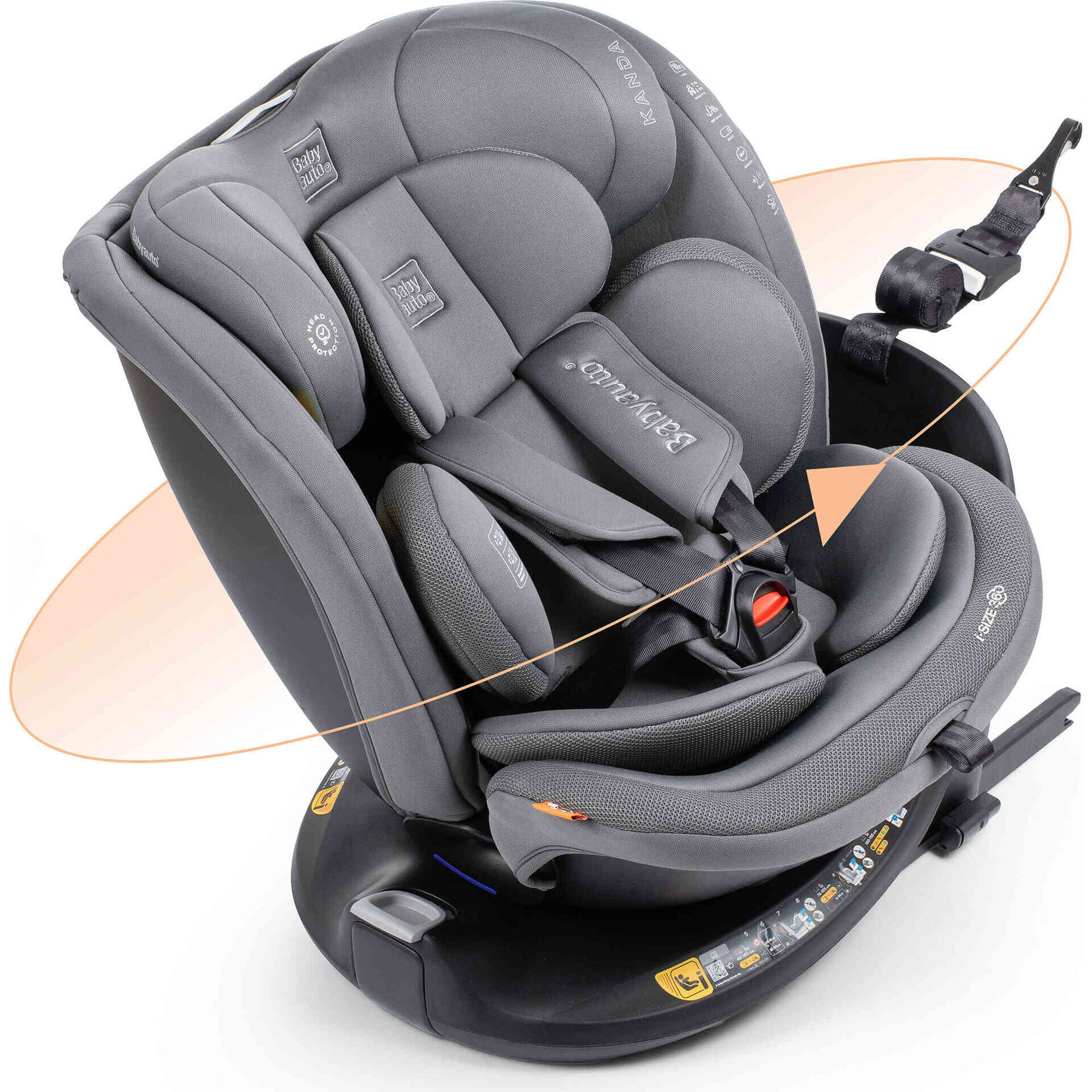 Cadeira Auto I-Size 40-150 Kanda Cinza Babyauto