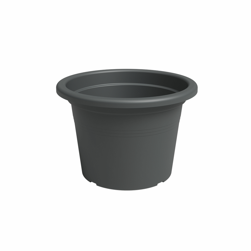 Vaso Redondo Plástico 20cm Cinza Antracite Artevasi