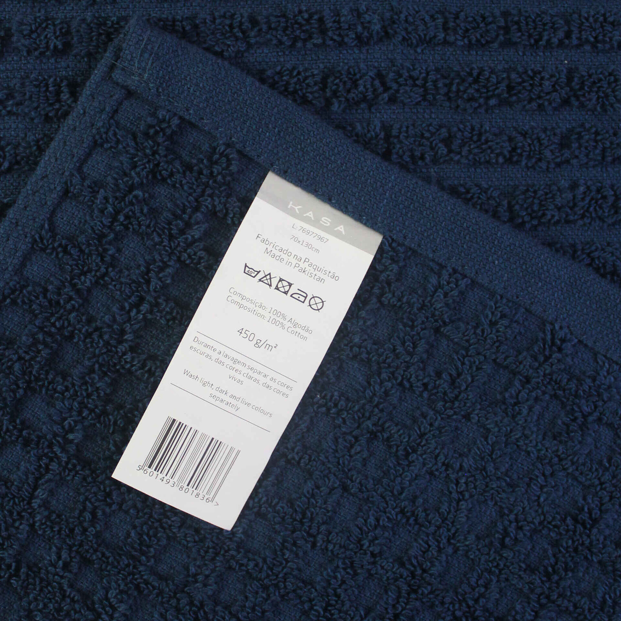 Conjunto 3 Toalhas 450g/m2 Lotus Azul Kasa