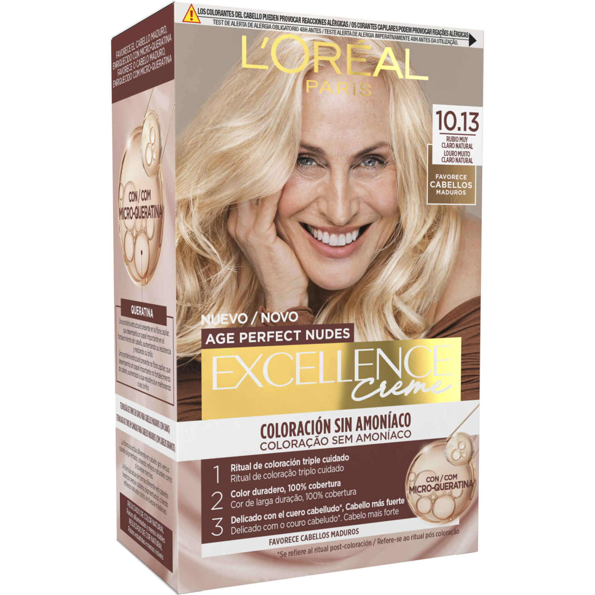 Colora&ccedil;&atilde;o Permanente Age Perfect Nudes 10.13 L'Or&eacute;al Paris Excellence