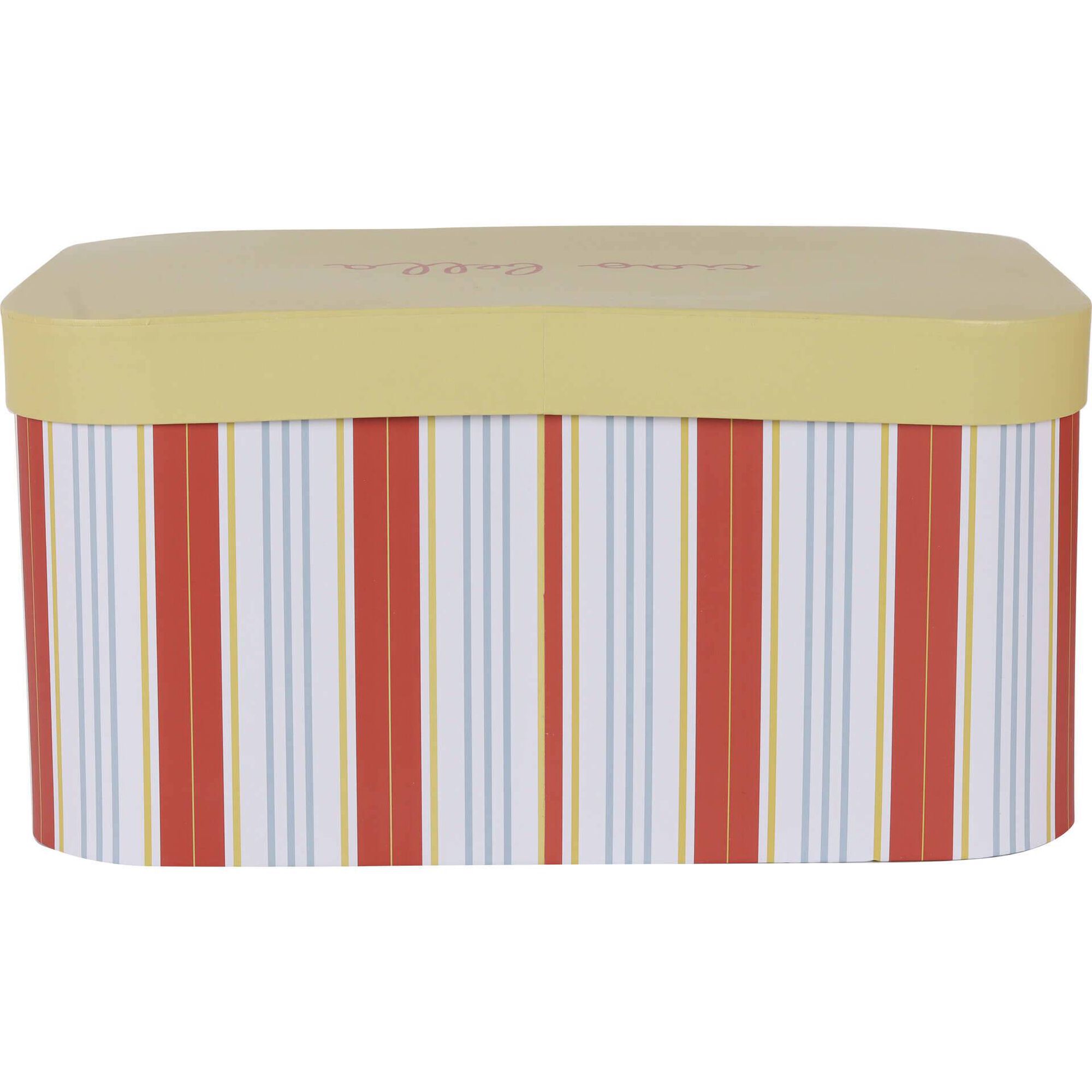 Caixa Riscas Finas Amarelas 34x24x17cm Kasa