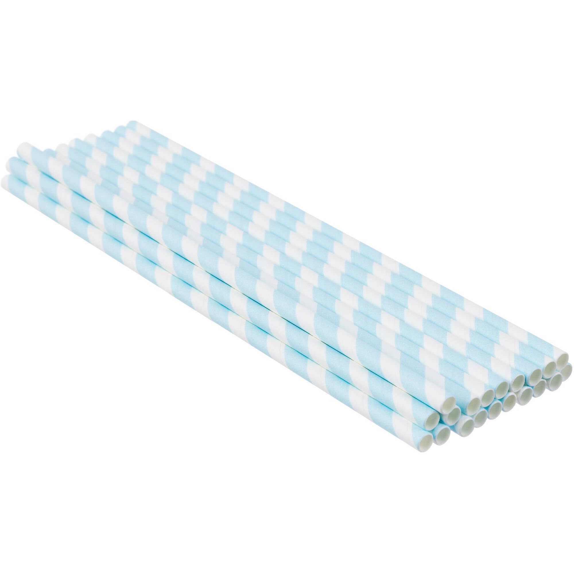 Palhinhas Retas Papel Azul e Branco