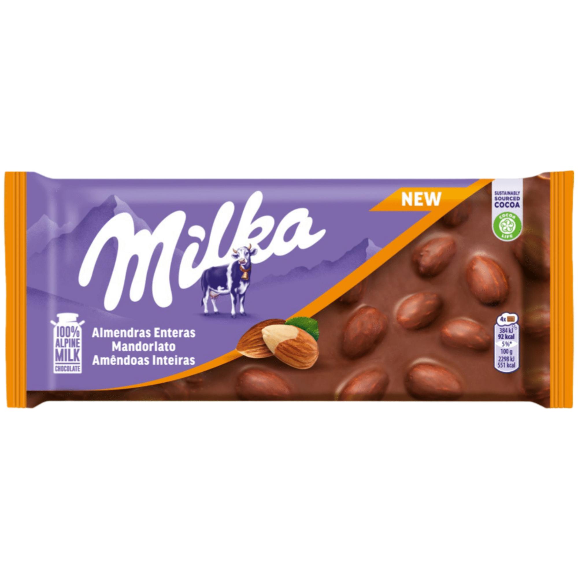 Tablete de Chocolate de Leite com Amêndoas Inteiras