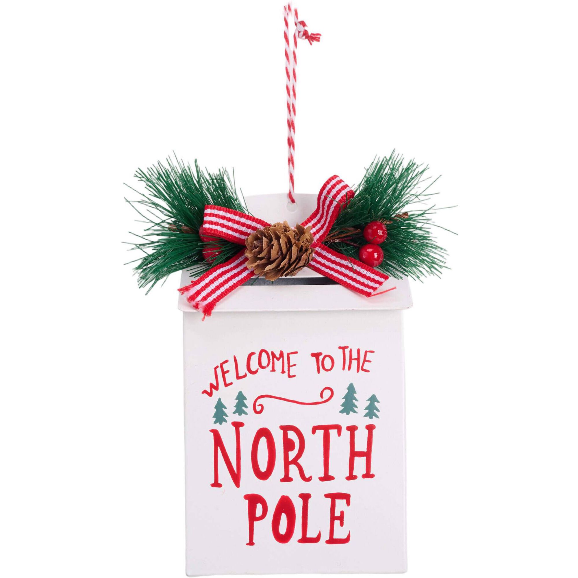 Ornamento Metal Correio Branco