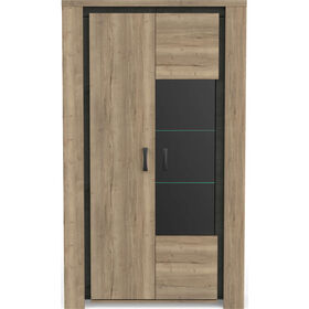 Armário com Vitrine 111x189x45cm Carvalho Stout