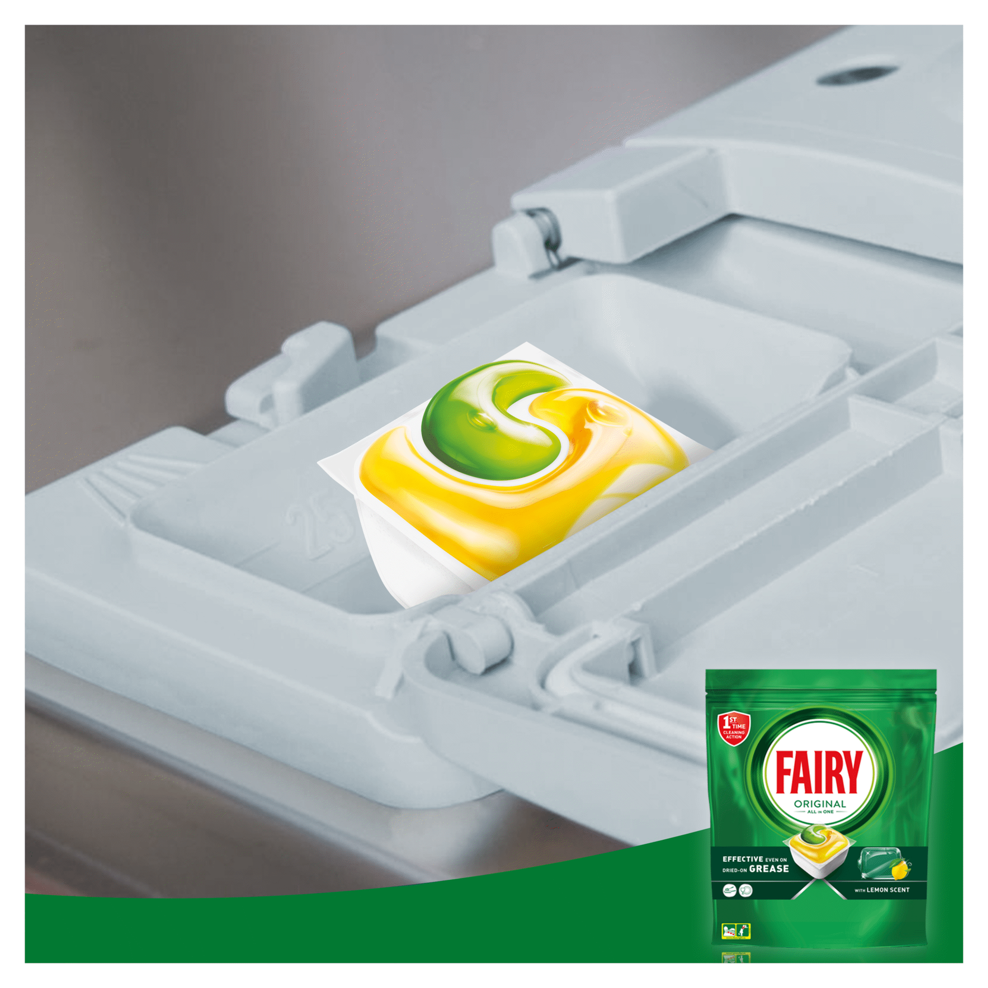 Detergente M&aacute;quina Loi&ccedil;a Pastilhas Original Lim&atilde;o Fairy