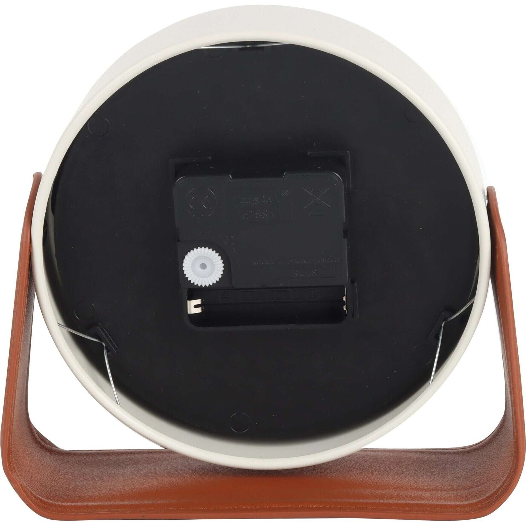 Relógio 17cm Branco com Base em Pele