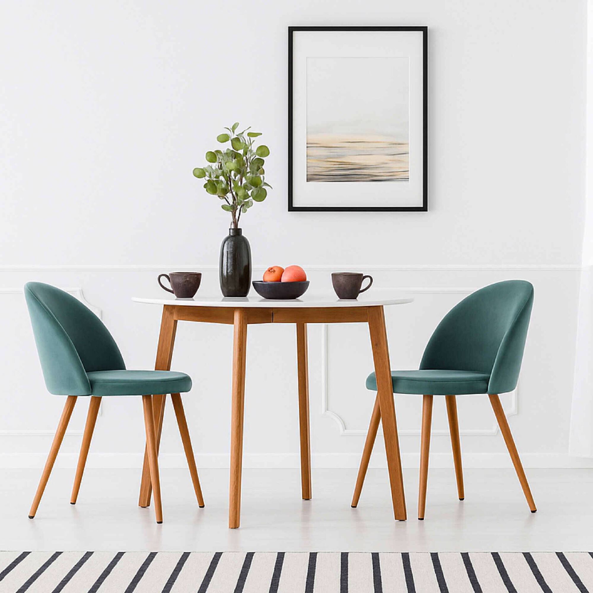 Cadeira Estofada Azul Milan