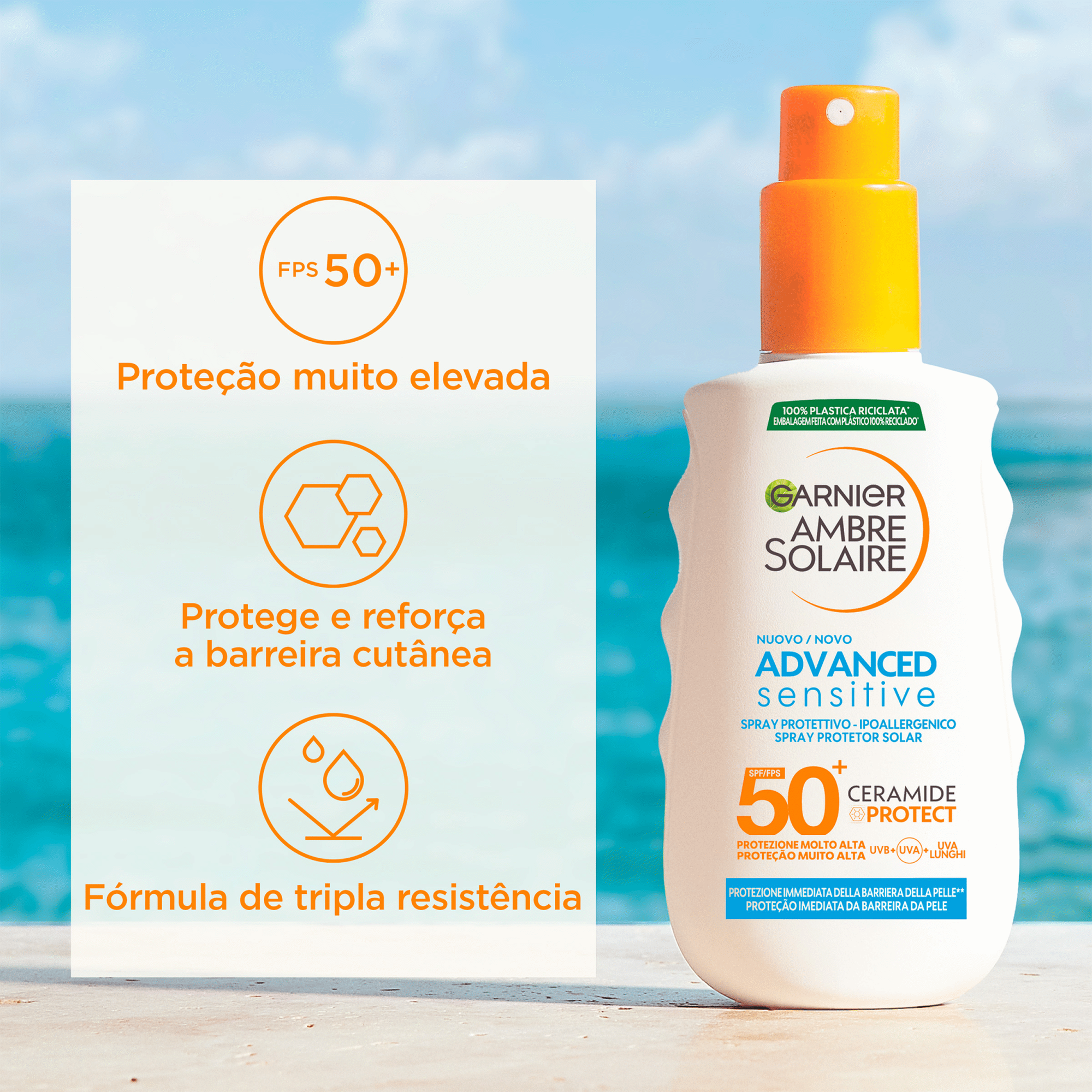 Protetor Solar Spray Sensitive Advanced FPS 50+ Garnier Ambre Solaire