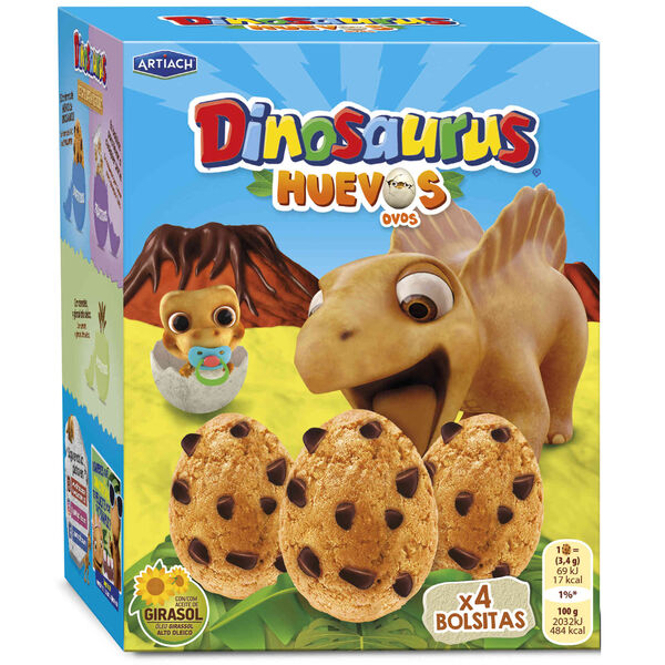 Bolachas com Pepitas de Chocolate Dinossauros Ovos Artiach