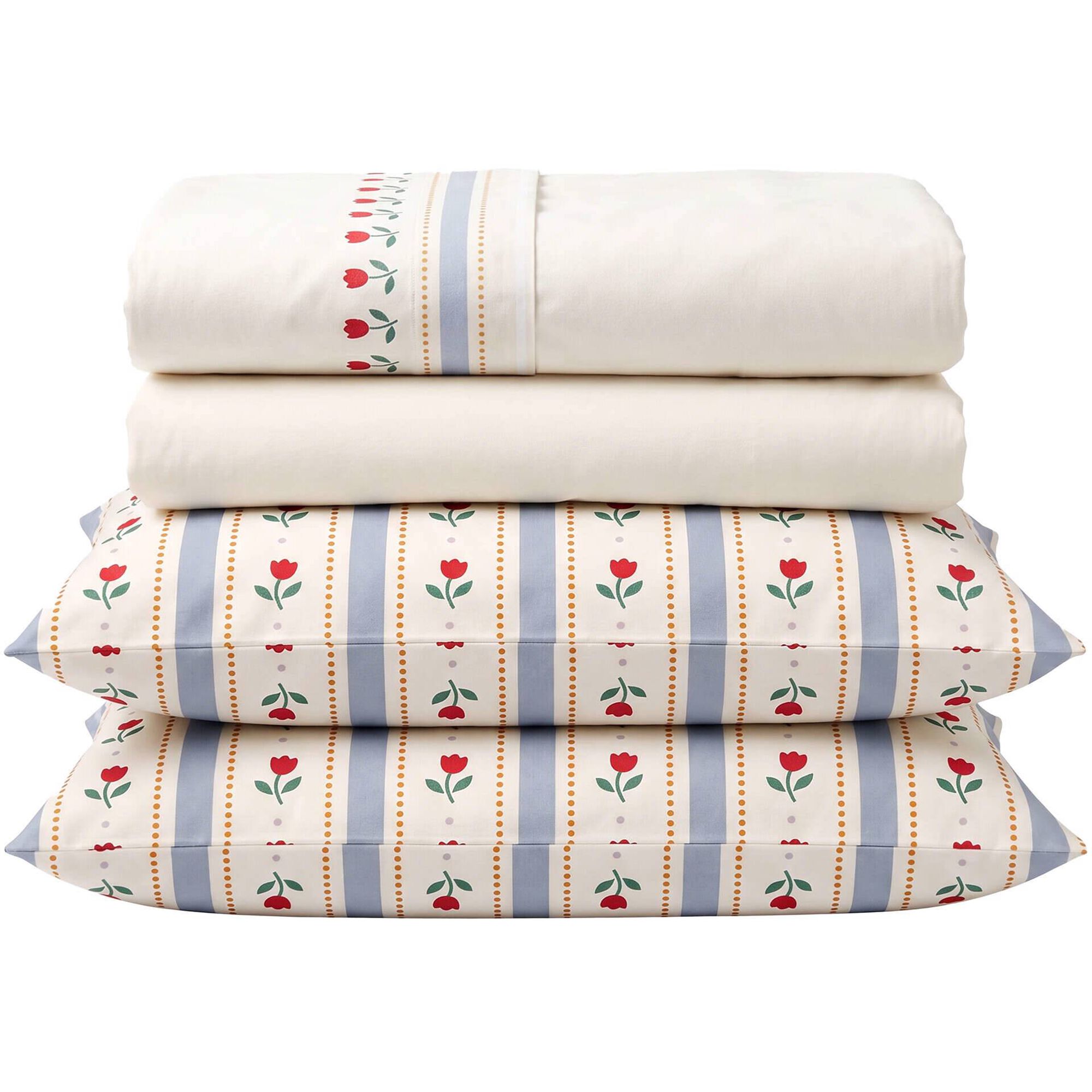 Conjunto de Len&ccedil;&oacute;is 270x220cm Tulipas Rustic Country Kasa