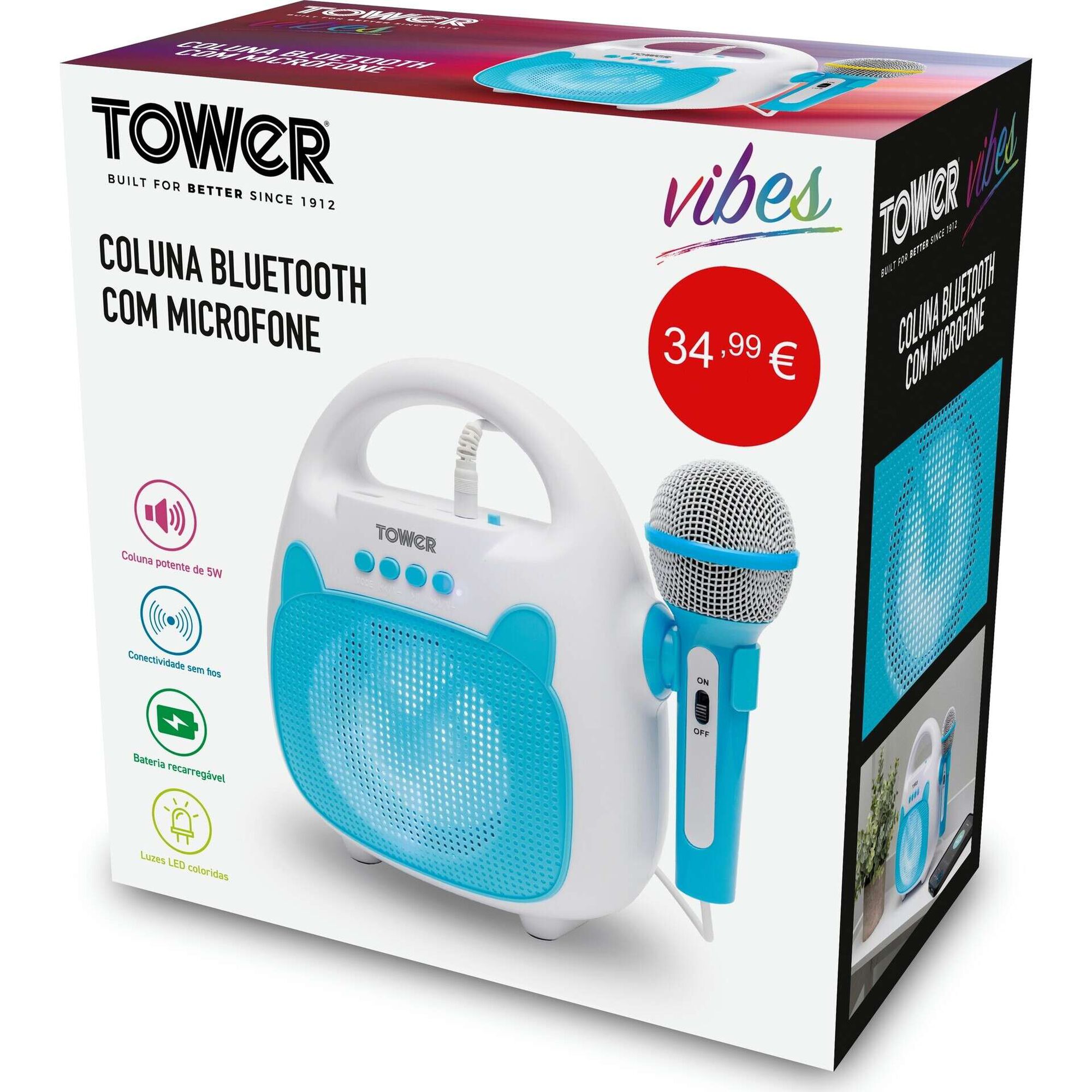 Coluna Bluetooth com Microfone Bazar&atilde;o