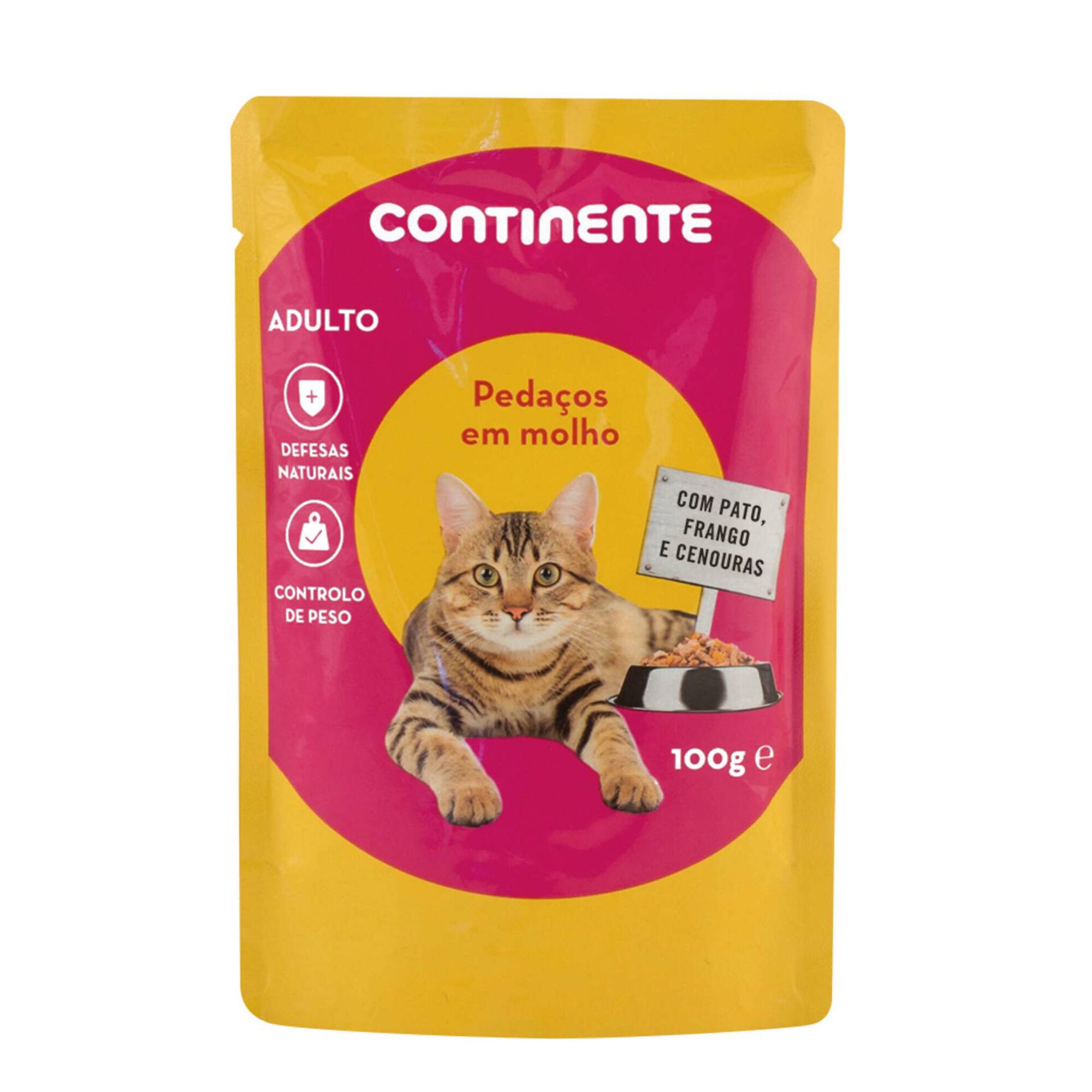Comida Húmida para Gato Adulto Pedaços em Molho Pato, Frango e Cenouras Saquetas