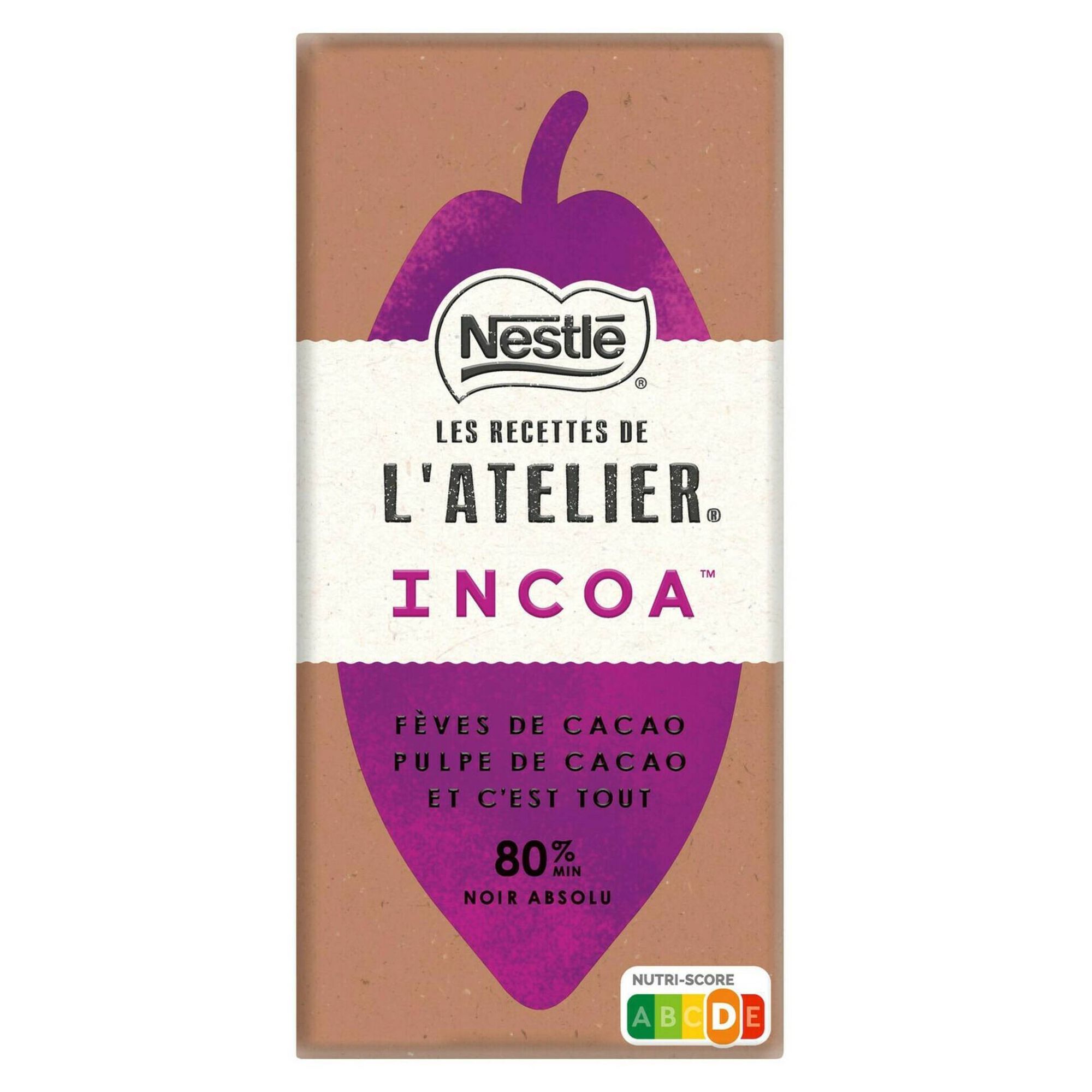 Tablete de Chocolate Negro 80% Incoa Les Recettes de L'Atelier