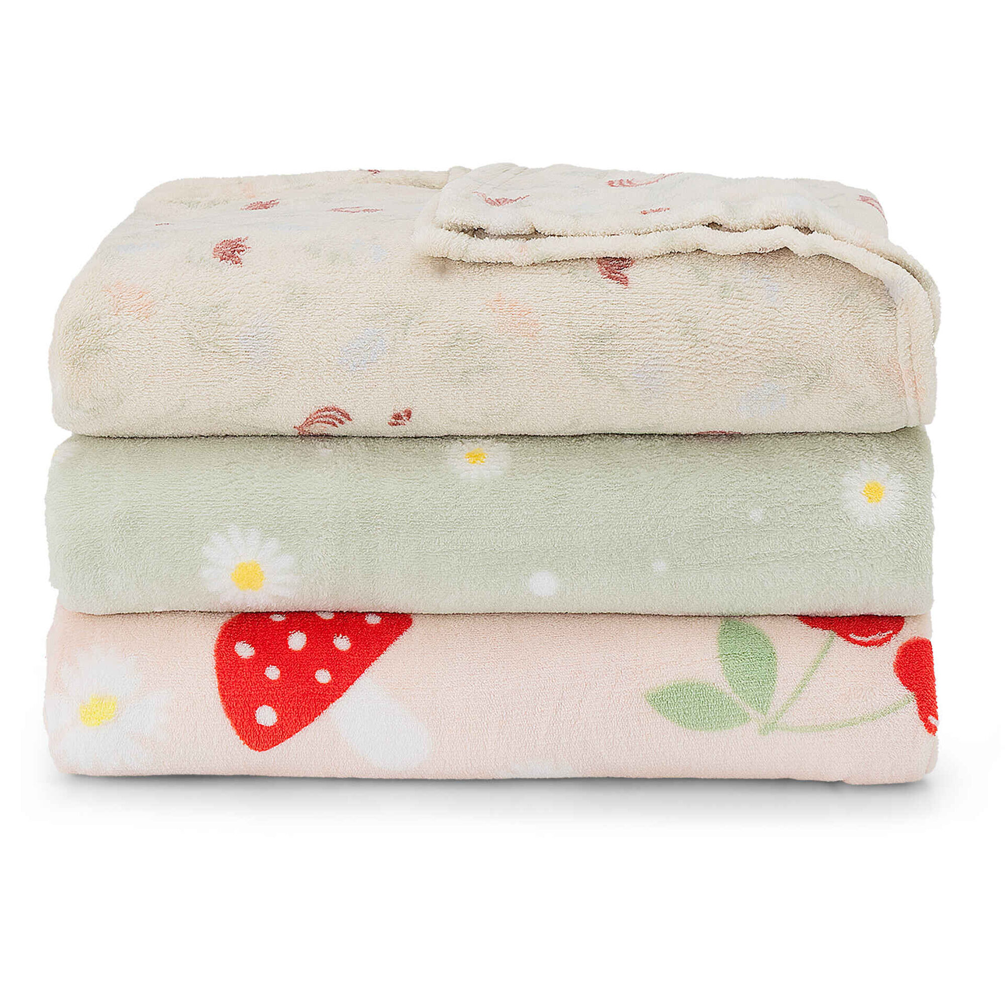 Manta Flanela 130x160cm Cerejas