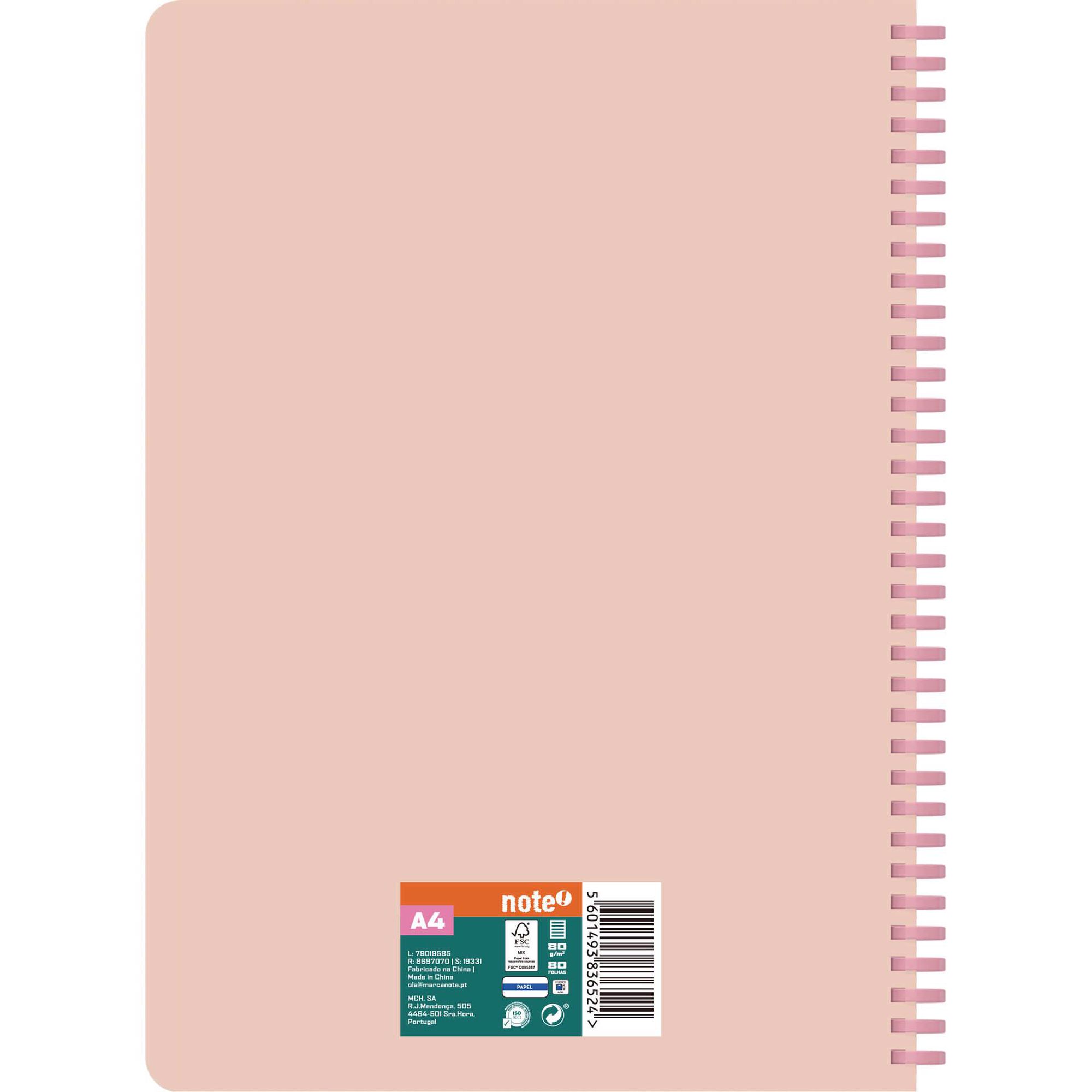 Caderno Espiral A4 80 Folhas Pautado (v&aacute;rias cores) Note!