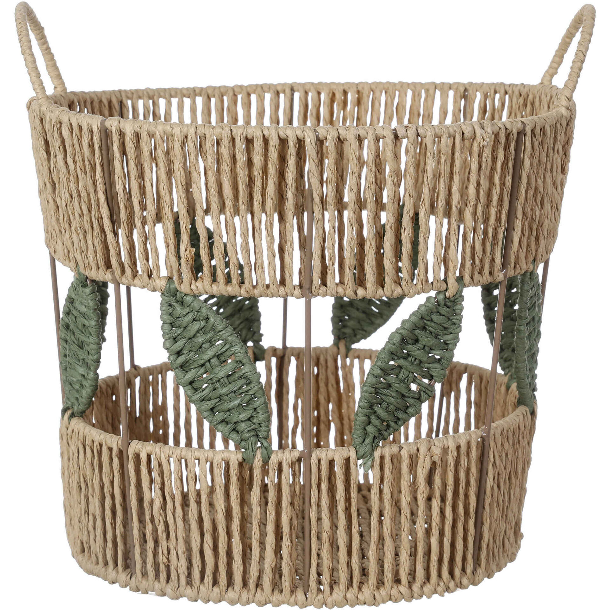 Cesto Aberto com Asas 31x30cm Natural Kasa