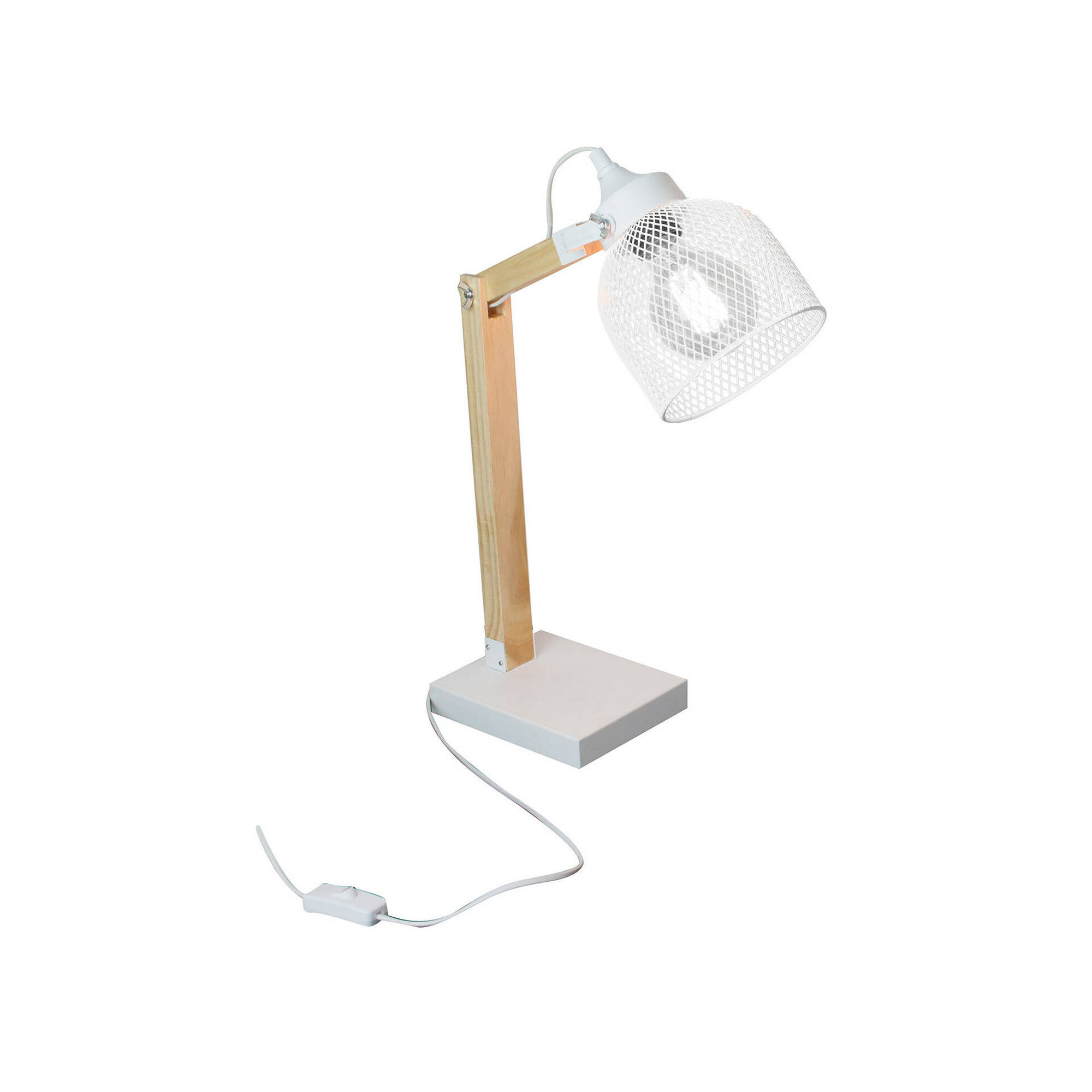 Candeeiro de Mesa Metal Branco Mesh