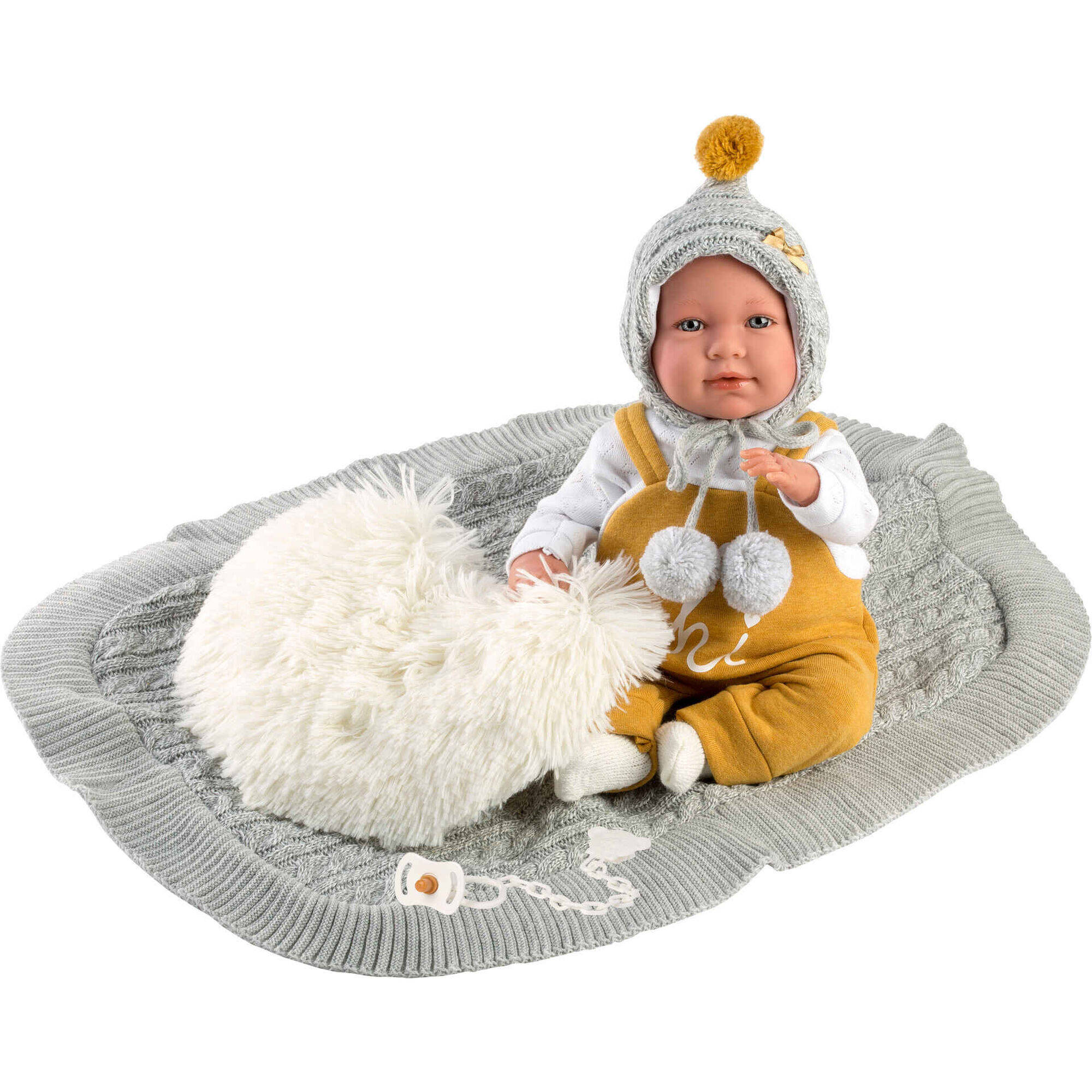 Beb&eacute; Mimi Chorona 42cm com Almofada e Manta