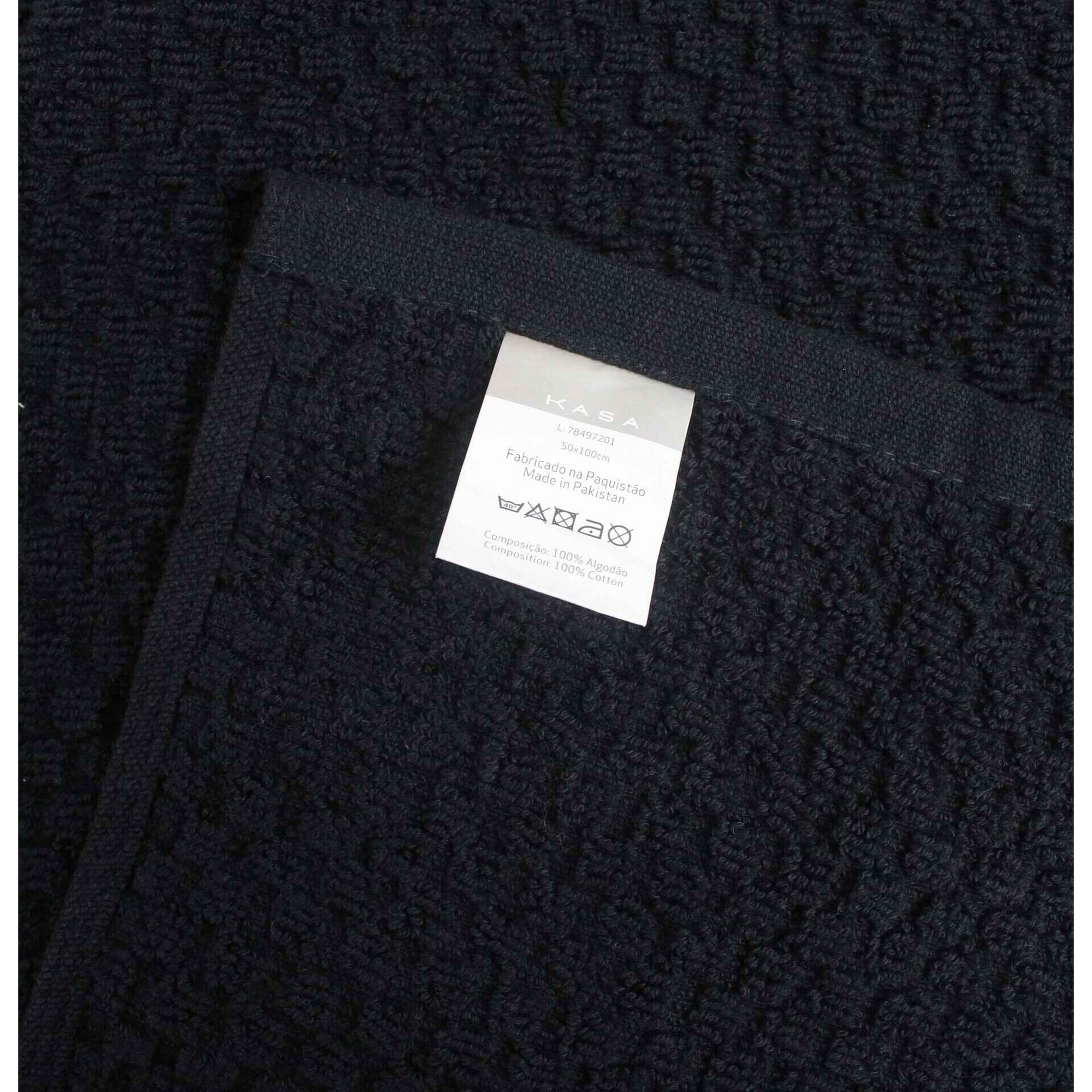 Conjunto 3 Toalhas Popcorn Preto Kasa