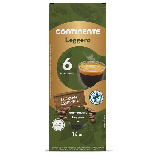 Cápsulas de Café Leggero Int 6 Continente