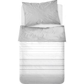 Conjunto Lençóis Algodão 160x270cm Risca Cinza