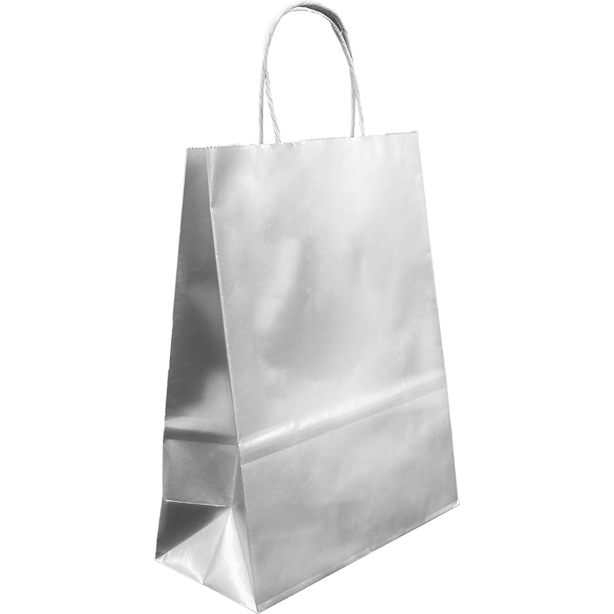 Saco Papel Couché 120g 10x24x32cm Dourado e Prateado