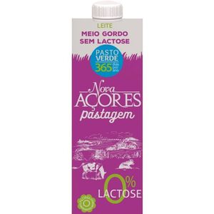 Leite UHT Meio Gordo Pastagem sem Lactose Nova Açores