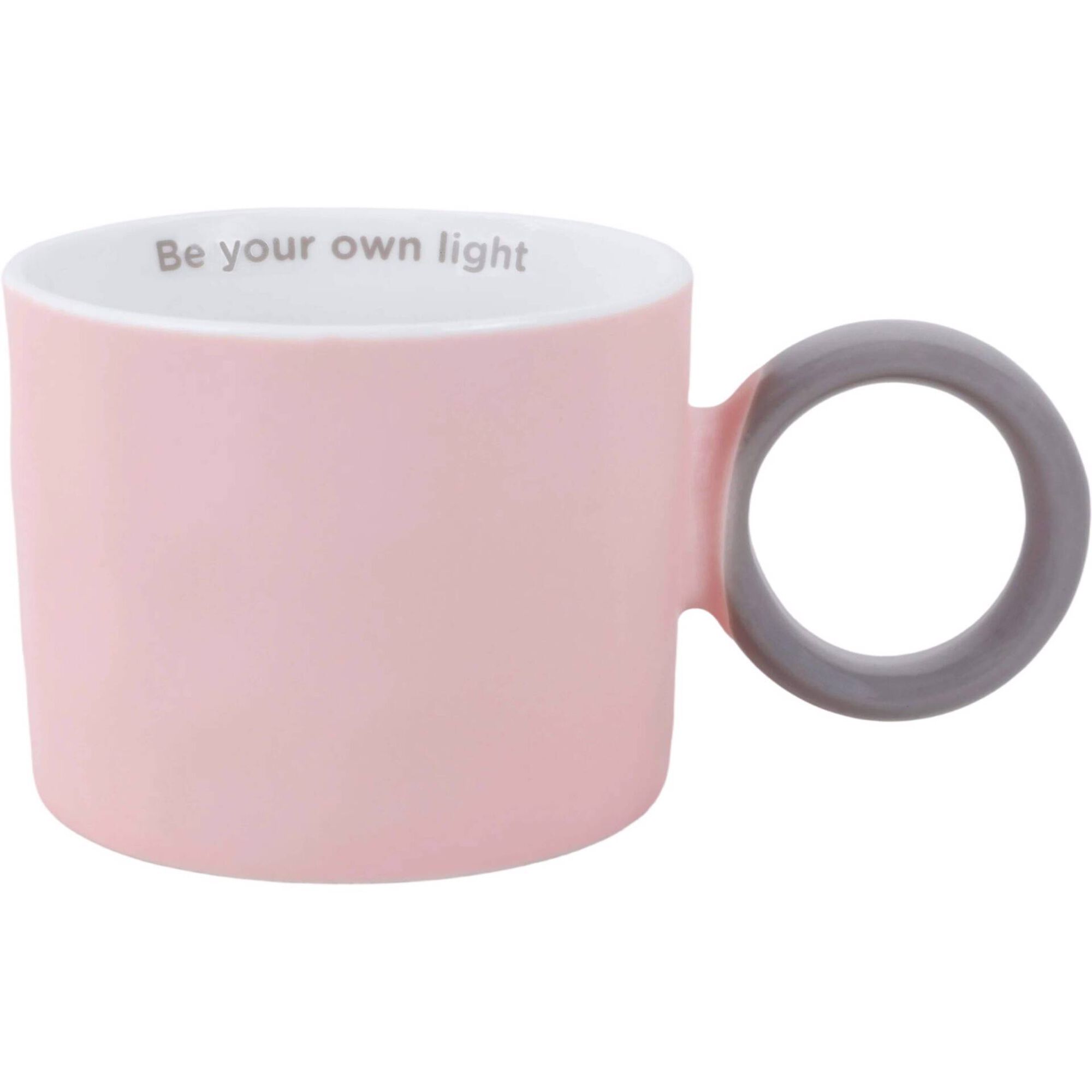 Caneca com Asa Argola 380ml Rosa Smile Kasa