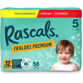 Box Fraldas Premium 13-18kg T5 Rascals
