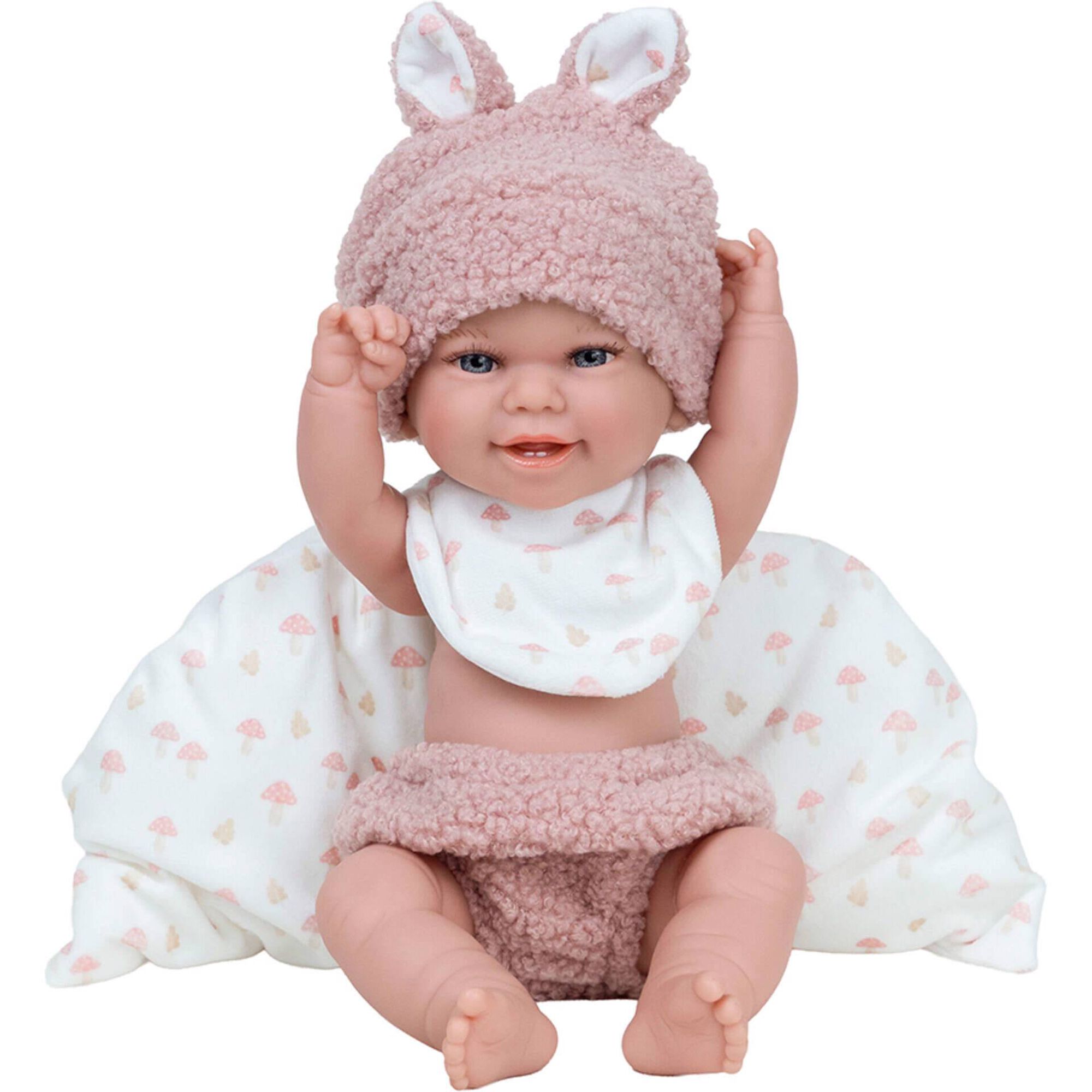 Reborn - Beb&eacute; Elegance Babyto Rosa com Alcofa