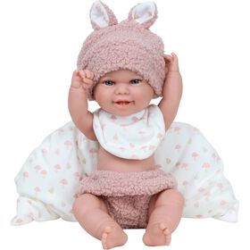 Reborn - Beb&eacute; Elegance Babyto Rosa com Alcofa