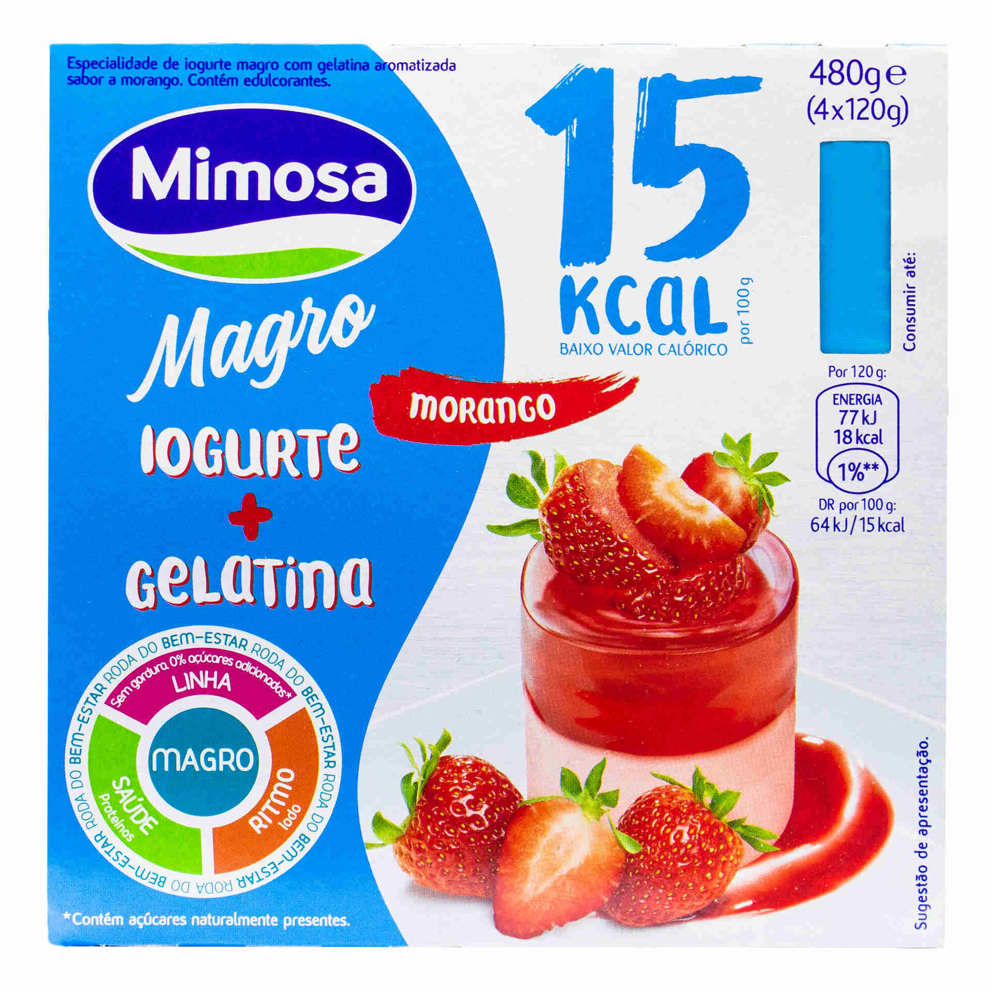 Iogurte Magro e Gelatina Morango