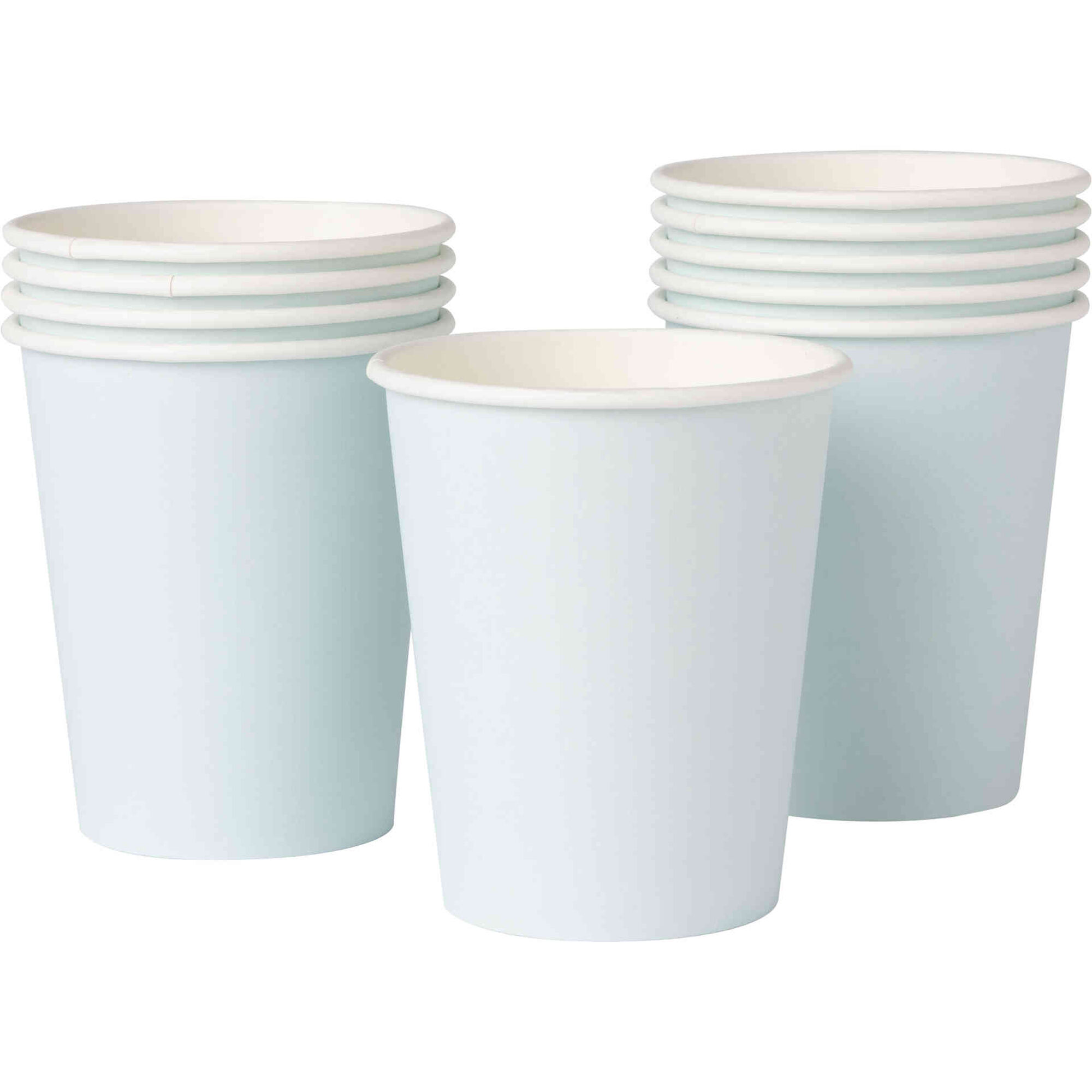 Conjunto 10 Copos Água 240ml Papel Soft Azul