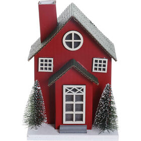 Casinha Vermelha 14cm com Luz