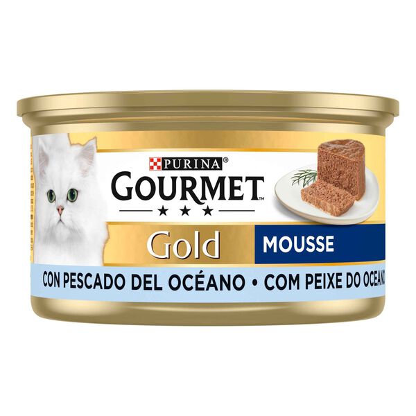 Comida Húmida para Gato Adulto Mousse Peixe do Oceano Purina Gourmet Gold