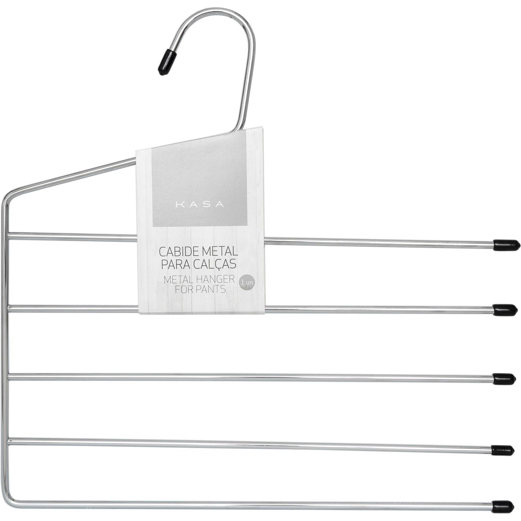 Cabide para Cal&ccedil;as 5 Suportes Metal Cinza Kasa