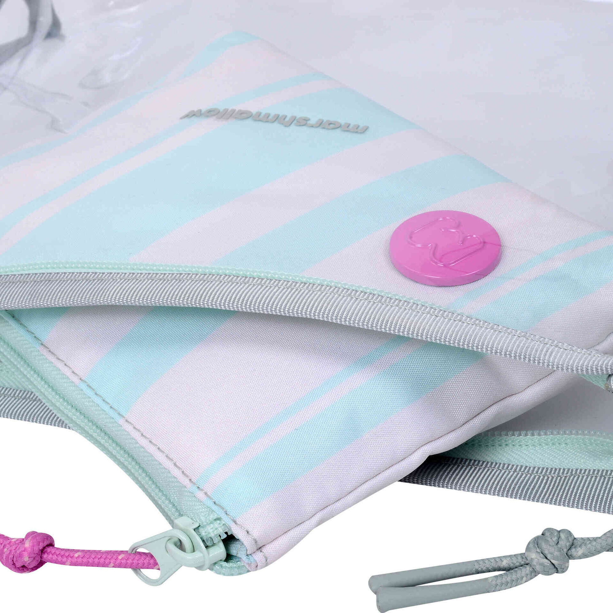 Conjunto 2 Necessaires Riscas Menta e Bege Marshmallow