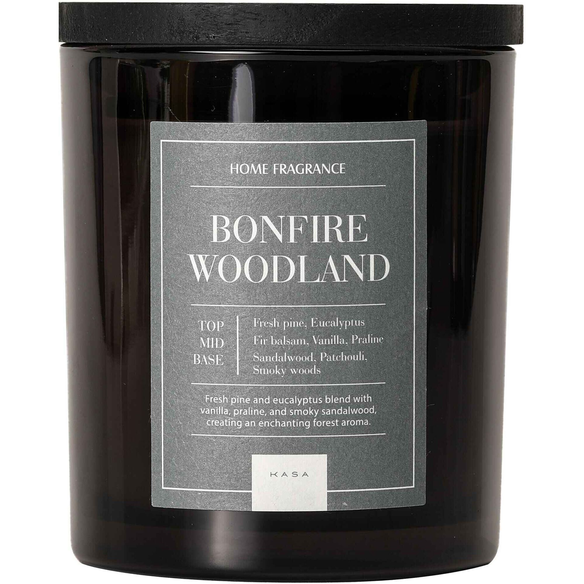 Vela em Copo Tampa Madeira Escura Woodland 504g