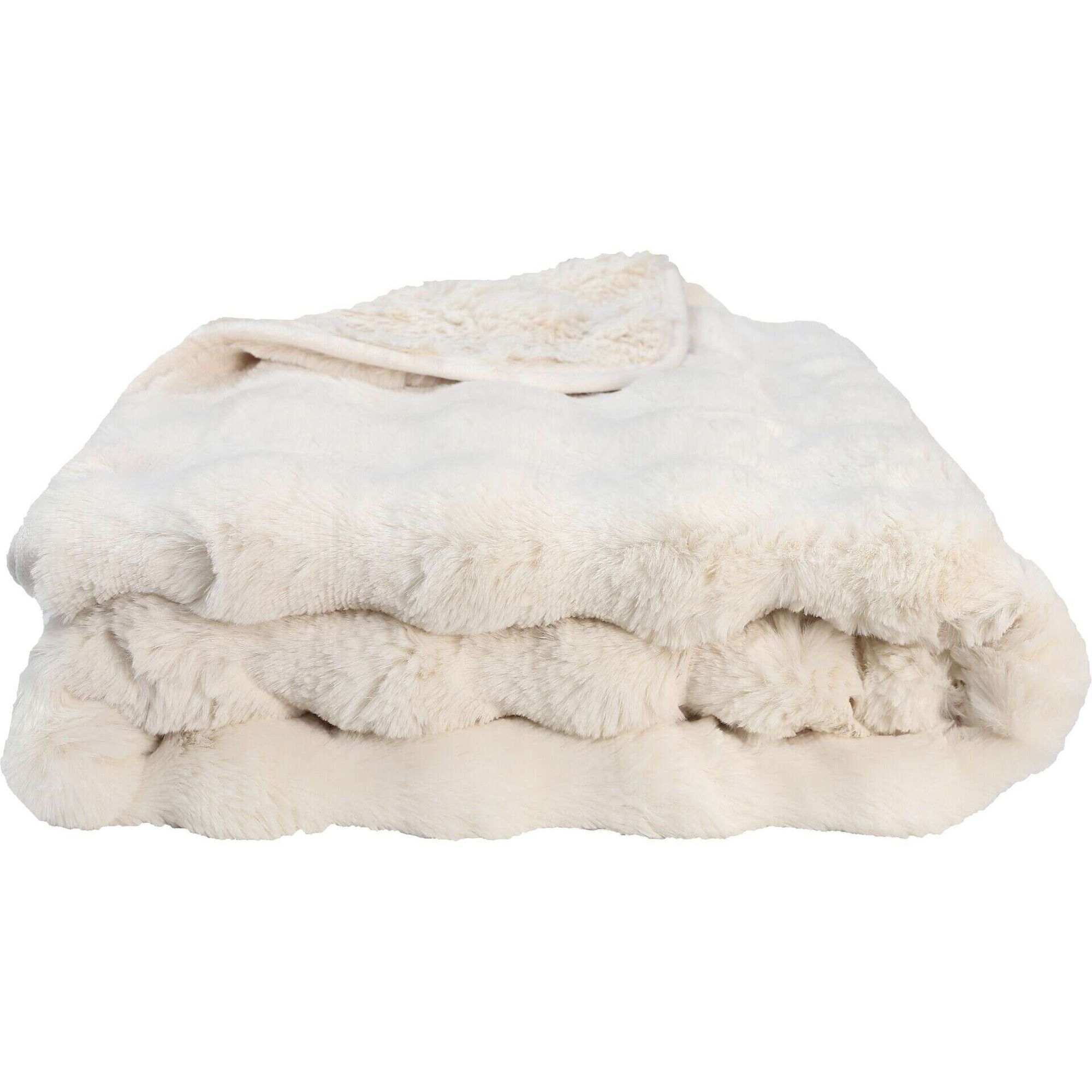 Manta Pele de Coelho 130x160cm Bege