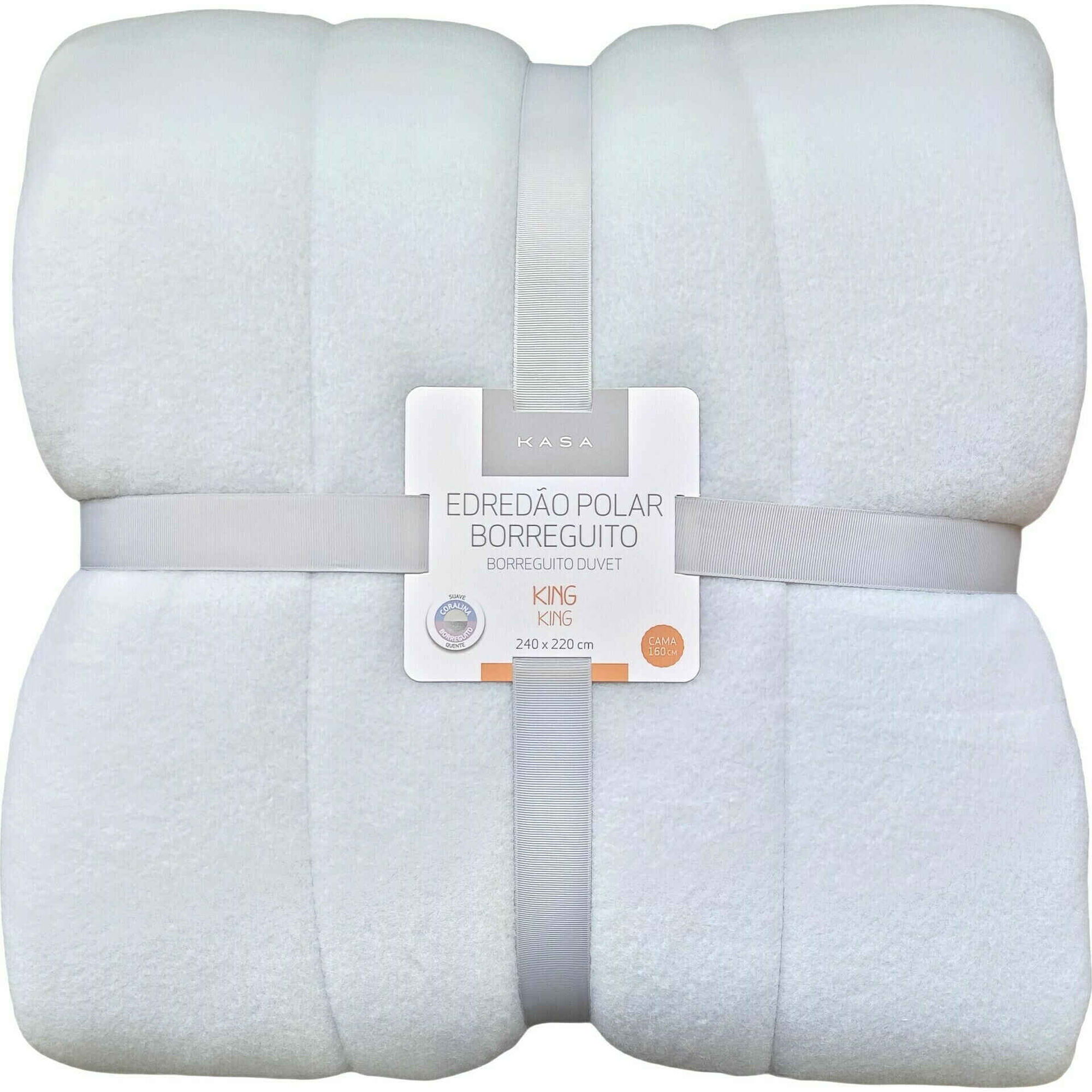 Edred&atilde;o Polar Borreguito 220x240cm Cinza Kasa