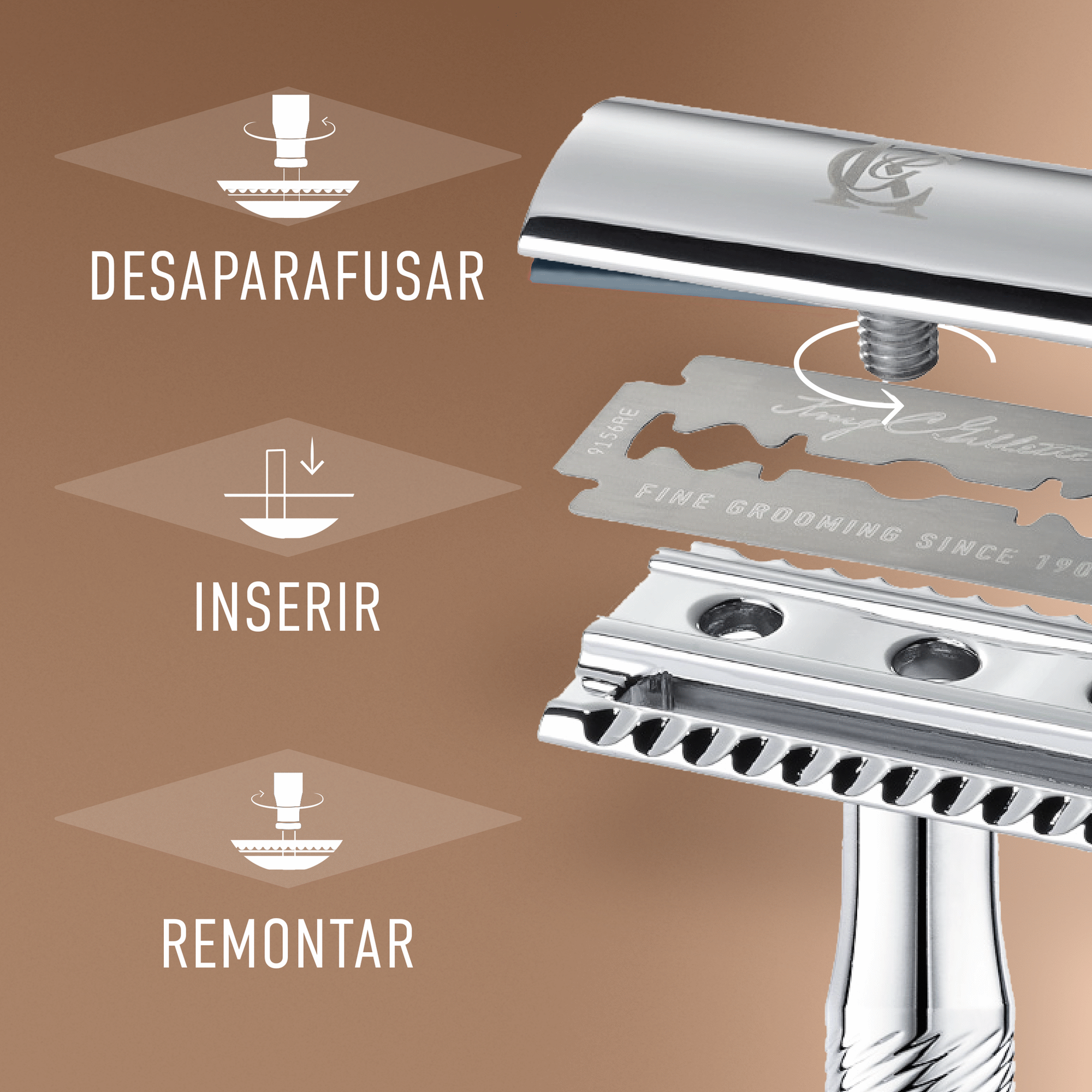 Máquina de Barbear King C. Duplo Gume e 5 Recargas
