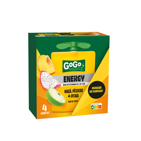 Pack Saquetas de Fruta Energy Ma&ccedil;&atilde;, P&ecirc;ssego e Pitaia GoGo squeeZ