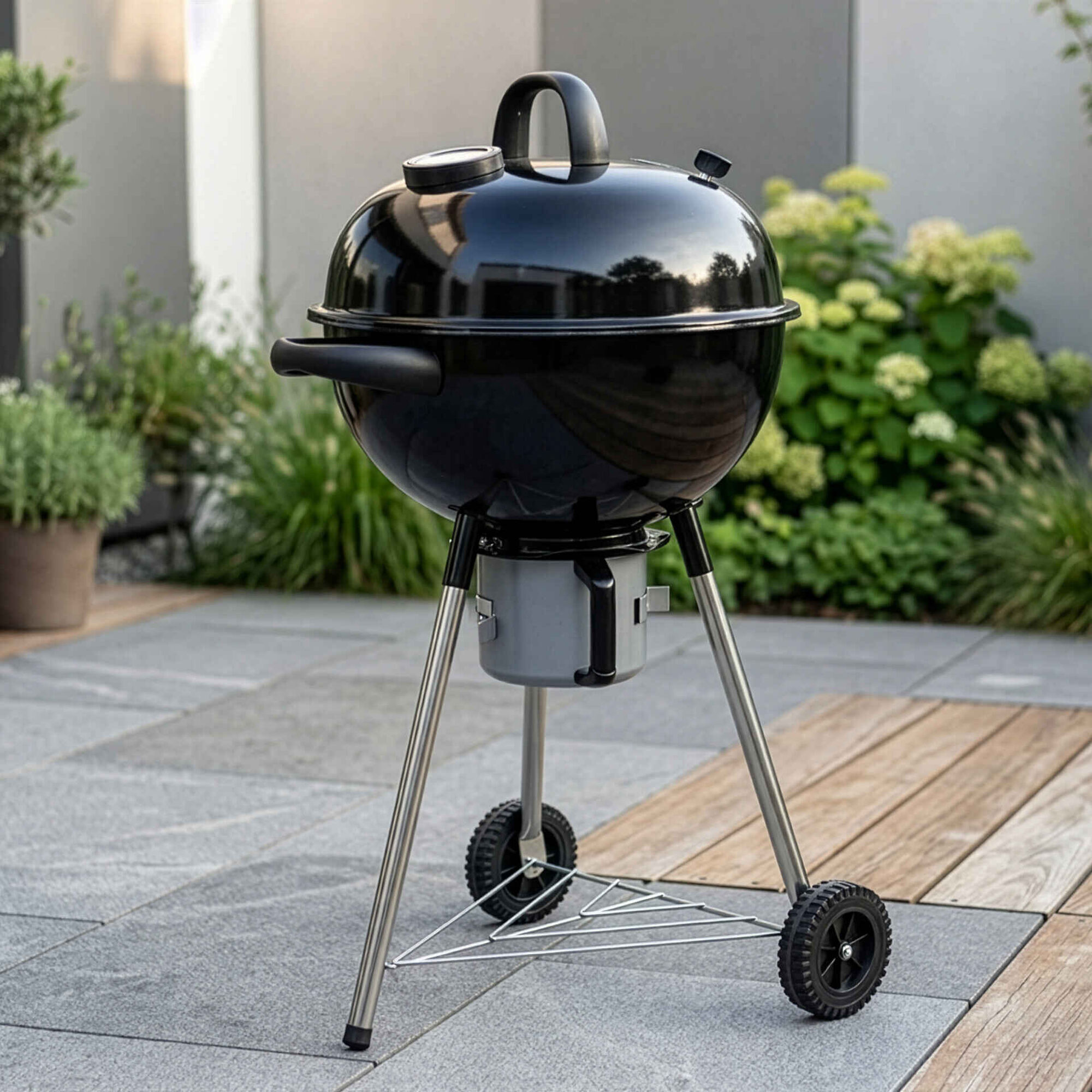 Barbecue Carv&atilde;o 54x53,5x100cm Preto Ericeira BBQ Collection