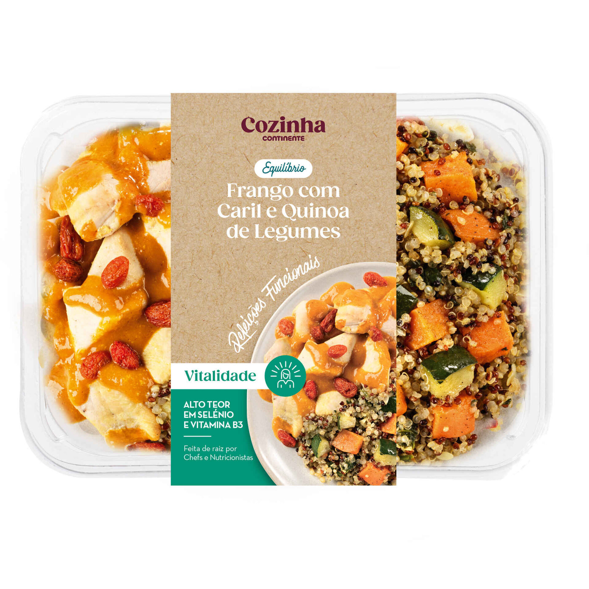 Frango com Caril e Quinoa de Legumes