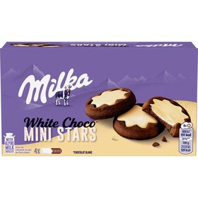 Bolachas de Chocolate com Cobertura Chocolate Branco Mini Stars