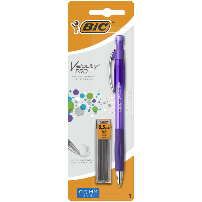 Lapiseira Velocity 0,5mm e 12 Minas HB (várias cores) Bic
