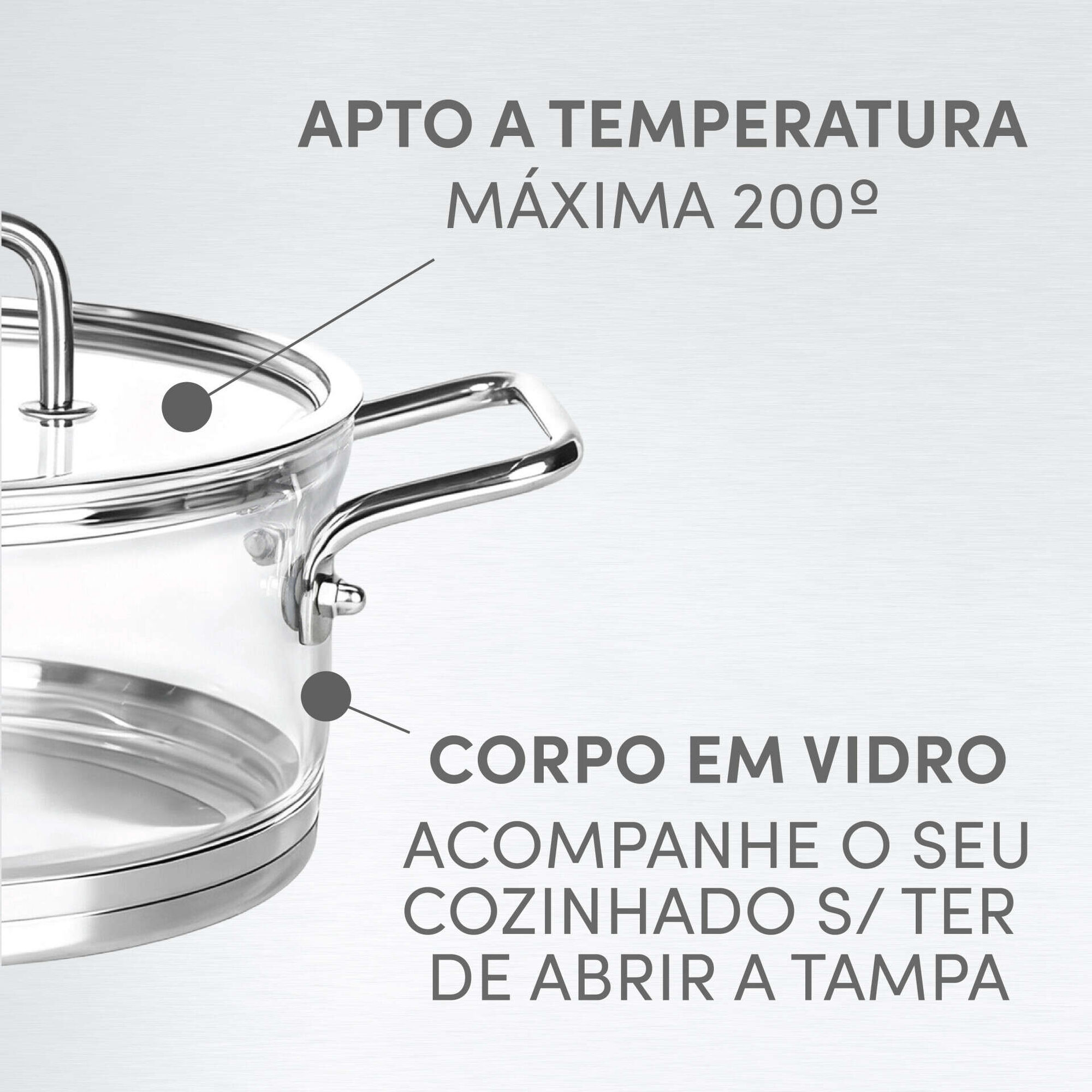 Ca&ccedil;arola Borossilicato Base Indu&ccedil;&atilde;o 2,5l Kasa