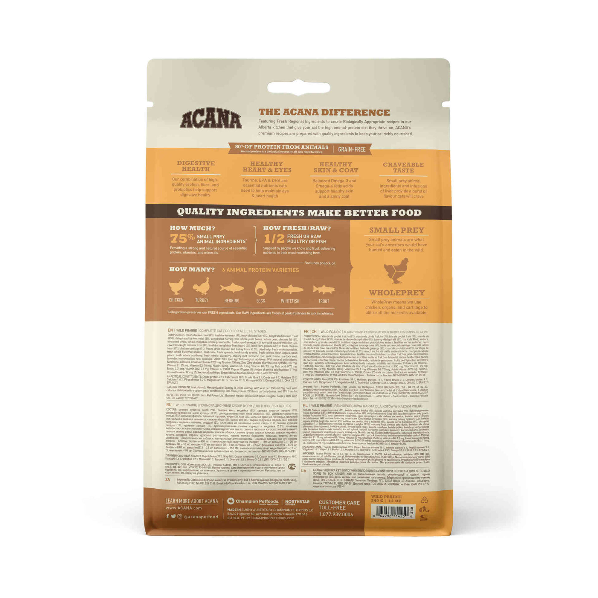 Ra&ccedil;&atilde;o para Gato Wild Prairie Acana