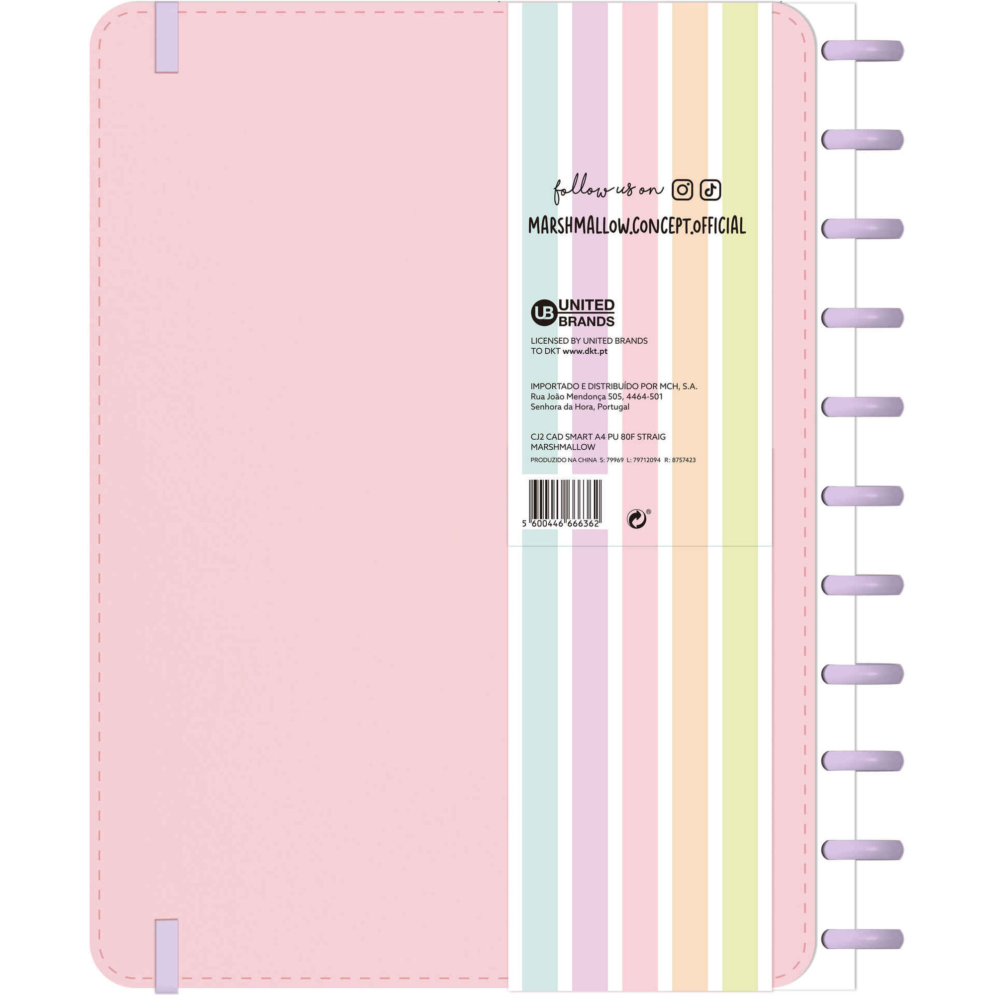 Caderno Smart Espiral A4 Pautado (v&aacute;rias cores) Marshmallow